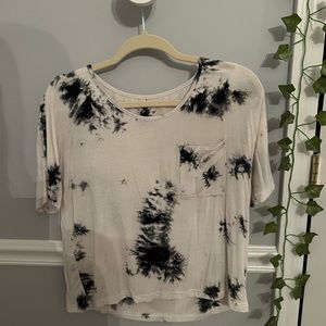 Black and white tie dye top